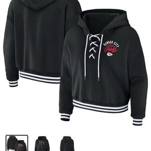 Kansas City Chiefs Black Lace-Up Hoodie